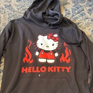 Hello Kitty Black Hoodie with Red and White Character Graphic